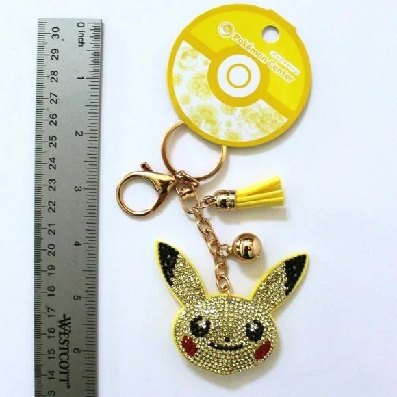 Pokemon Pikachu Bling Tassel Keychain Bag Charm - Picture 2 of 4